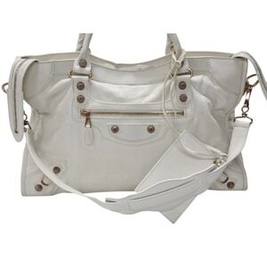 Balenciaga Leather Giant City Bag Pink White
